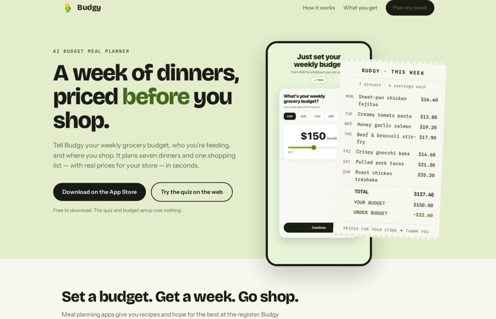 Budgy — AI budget meal planner