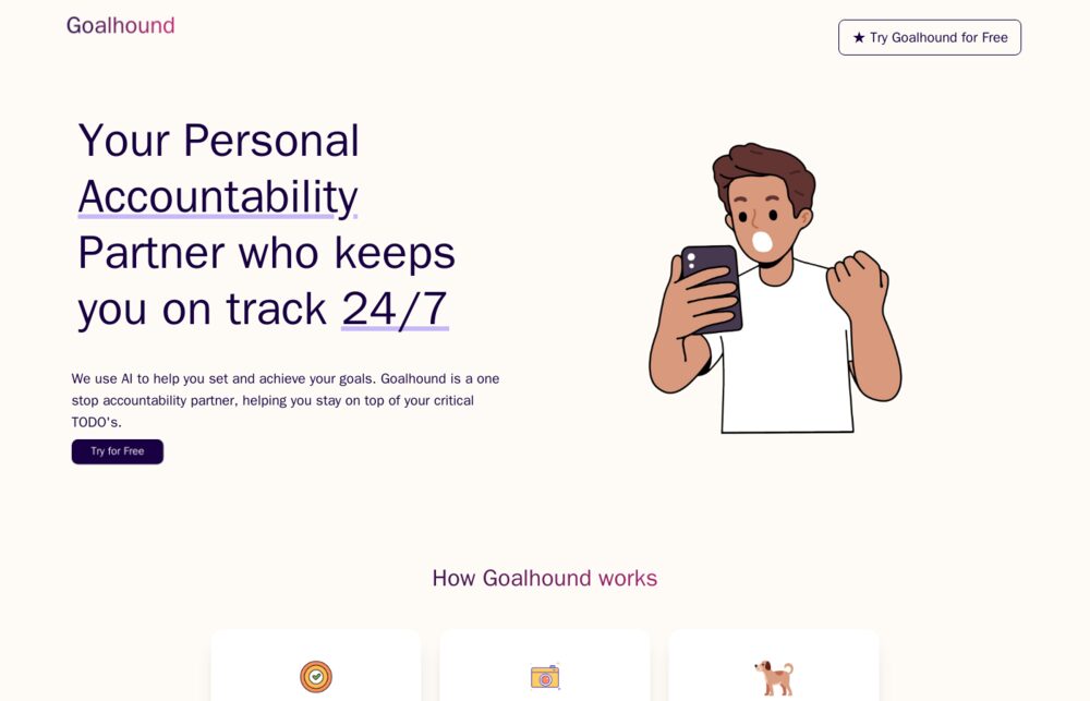 GoalHound — AI accountability partner on WhatsApp